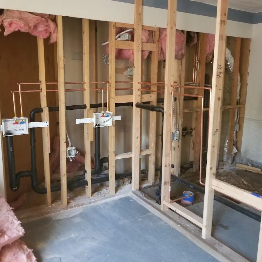 Copper pipe rough-in and plumbing installation in Carpentersville